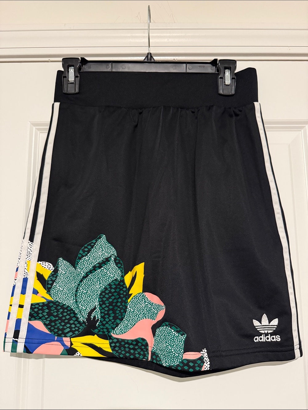 adidas Black Skirt with Multicolor Floral Accent